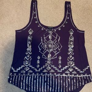 Express sequined cotton tank size L